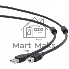 Кабель Gembird/Cablexpert USB 2.0 Pro, AM/BM, 4.5м, экран,2феррит.кольца, черный, пакет