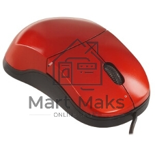 Мышь проводная Qumo Simple Office M92 красный, 1000 dpi, USB, кнопки - 3
