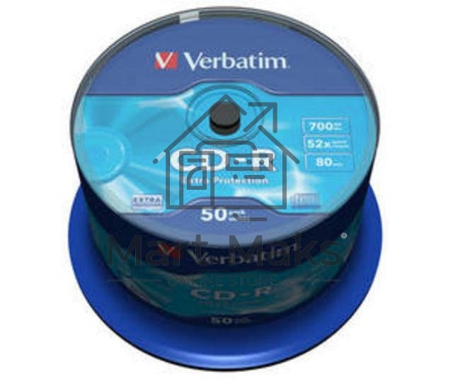 Диск CD-R Verbatim 700Mb 52x Cake Box (50шт) (43351)