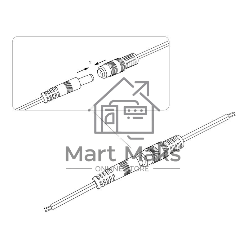 Разъем питания гнездо 2.1х5.5 с проводом 20 см Rexant