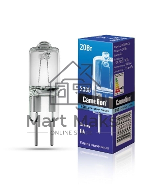Лампа галогенная JD 20Вт капсула g4 2850К 240В g4 Camelion 10405 Лампа галогенная JD 20Вт капсула g4 2850К 240В g4 Camelion 10405