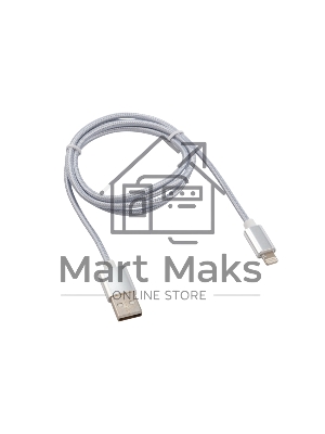 Кабель Rexant USB-Lightning 1 м, серебристая нейлоновая оплетка