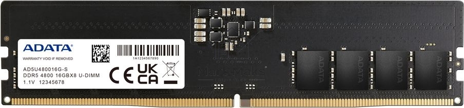 Оперативная память ADATA, DDR5, 16Gb (1x16Gb), 4800MHz, CL40, UDIMM