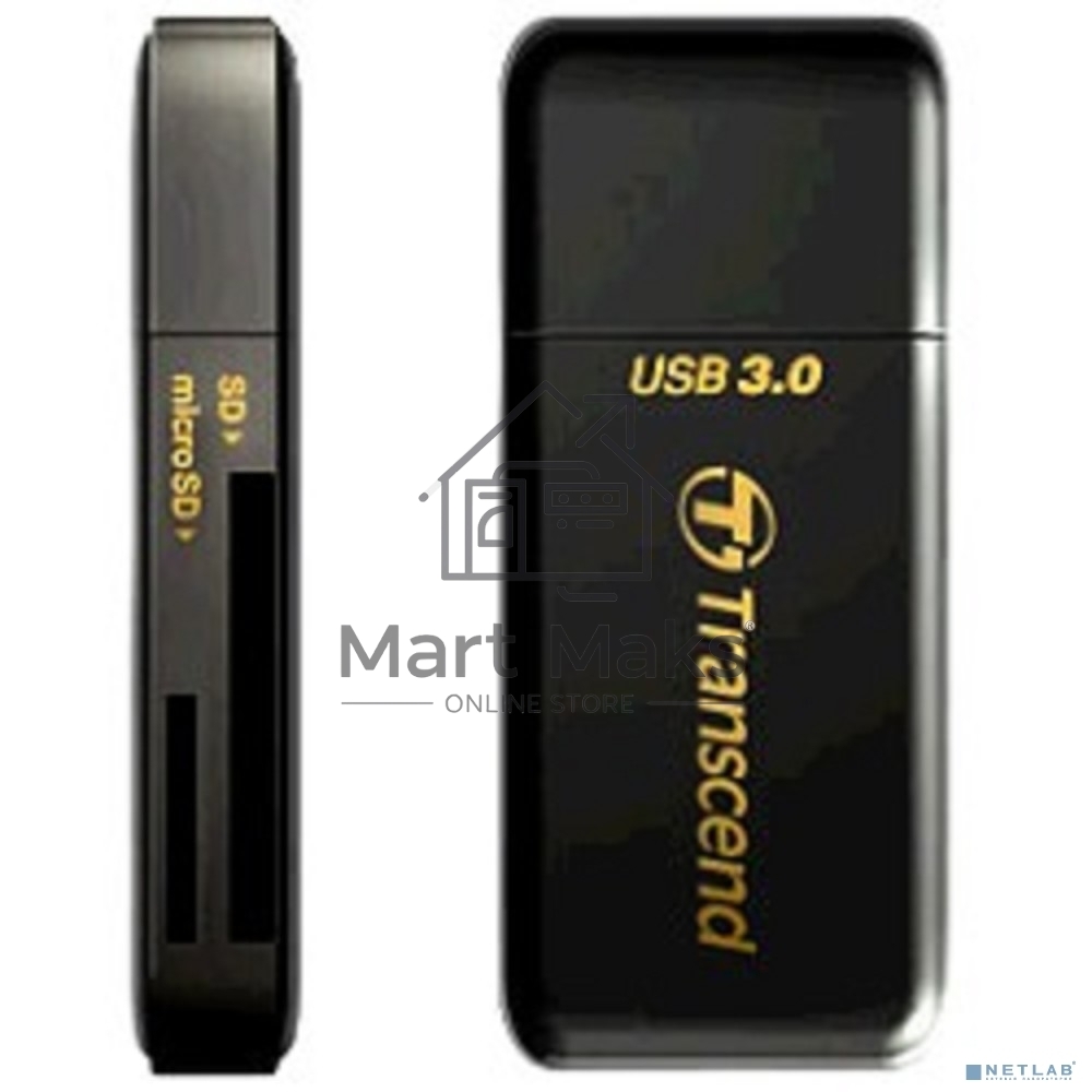 Кард-ридер Transcend RDF5, SD/microSD, USB 3.0, черный
