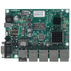 Плата маршрутизатора RB450Gx4 без корпуса RouterBOARD 450Gx4 with four core 716MHz Atheros CPU, 1 Gb RAM, 5 Gigabit LAN ports, PoE OUT on port #5, RouterOS L5