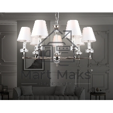 Люстра Ambrella light LH71003/7 BN/WH никель/белый E14*7 max 40W D820*1130