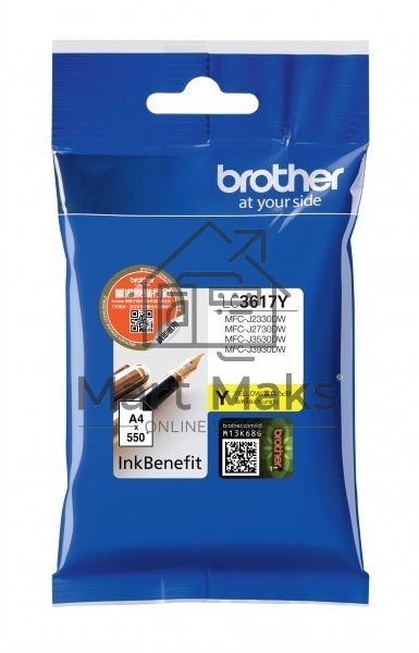 Картридж Brother струйный LC3617Y желтый, 550 стр., для MFC-J3530DW, MFC-J3930DW