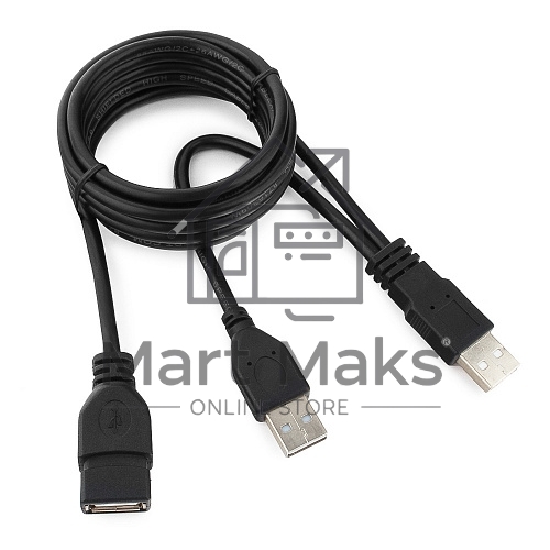 Кабель удлинитель USB 2.0 2xAM/AF 1.8м Gembird PRO, позол.конт., черный, пакет CCP-USB22-AMAF-6