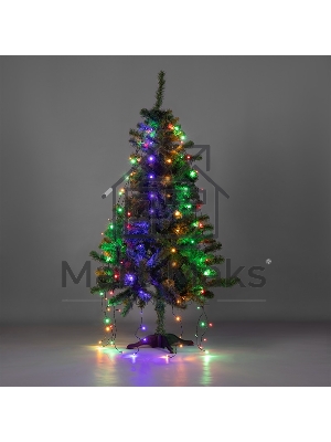 Елочная гирлянда с кольцом Neon-night 7 нитей по 1,5 метра, цвет диодов мультиколор, не соединяется