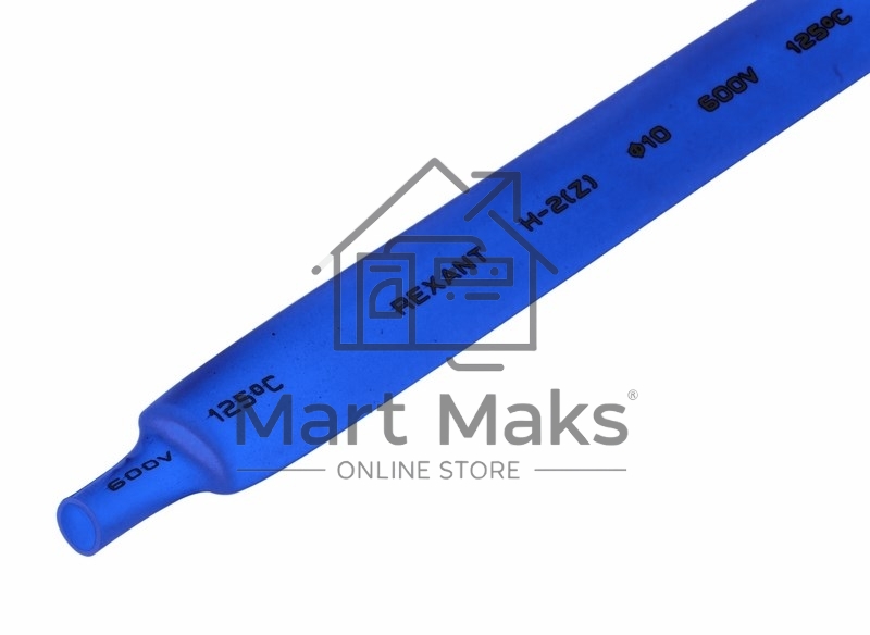 Термоусаживаемая трубка Rexant 10,0/5,0 мм, синяя, упаковка 50 шт. по 1 м