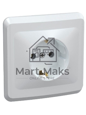 Розетка 1-м СП Вега РС10-3-ВБ с заземл. контактом без защ. штор 16А бел. ИЭК ERV11-K01-16-DM
