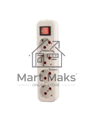 Колодка удлинителя 4-м с заземл. с выкл. Lezard 720-0400-402