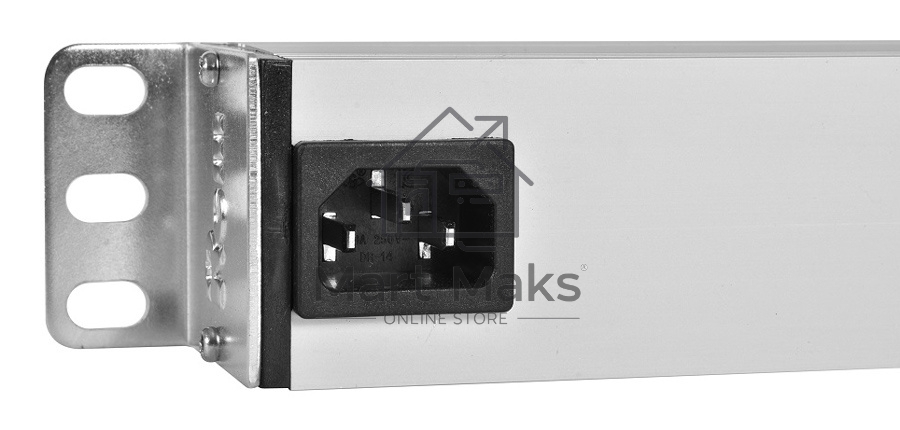 Блок розеток Rem-10 без шнура с фил. и инд., 7 Schuko, вход IEC 60320 C14, 10A, алюм., 19