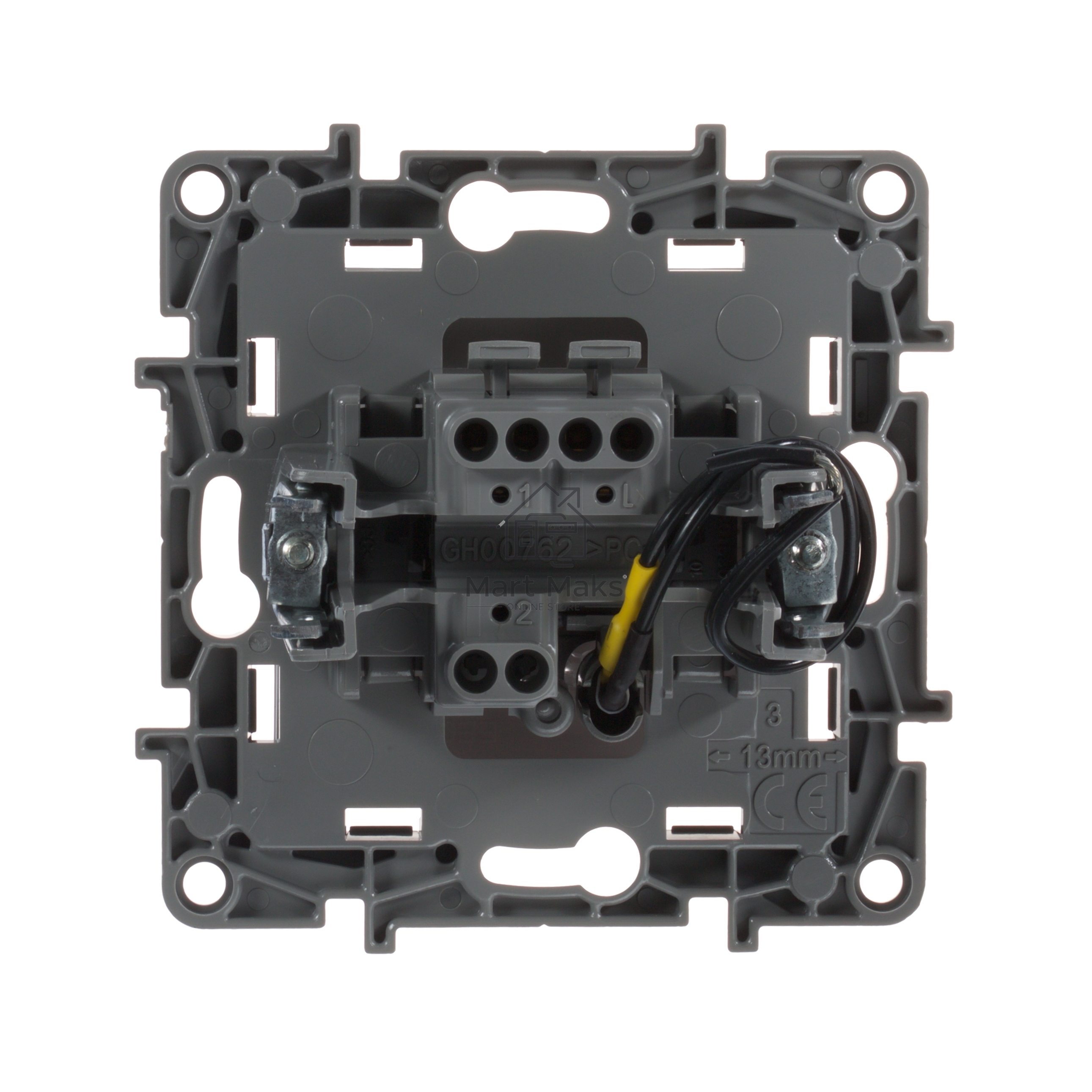 Механизм выключателя 1-кл. СП Etika 10АX с подсветкой / индикацией безвинт. зажимы бел. Leg 672203