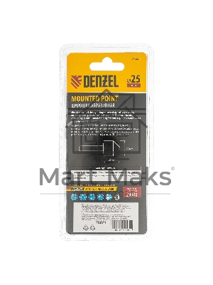 Шарошка абразивная, конус, для дрели, 25 x 25 мм, хвостовик d6 мм, 63С Denzel