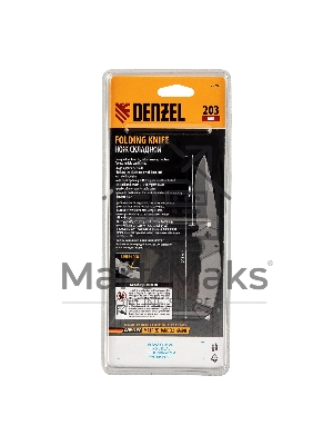 Нож складной Denzel, многоцелевой, системы Liner-Lock, с накладкой G10 на эргономичной рукоятке 79209