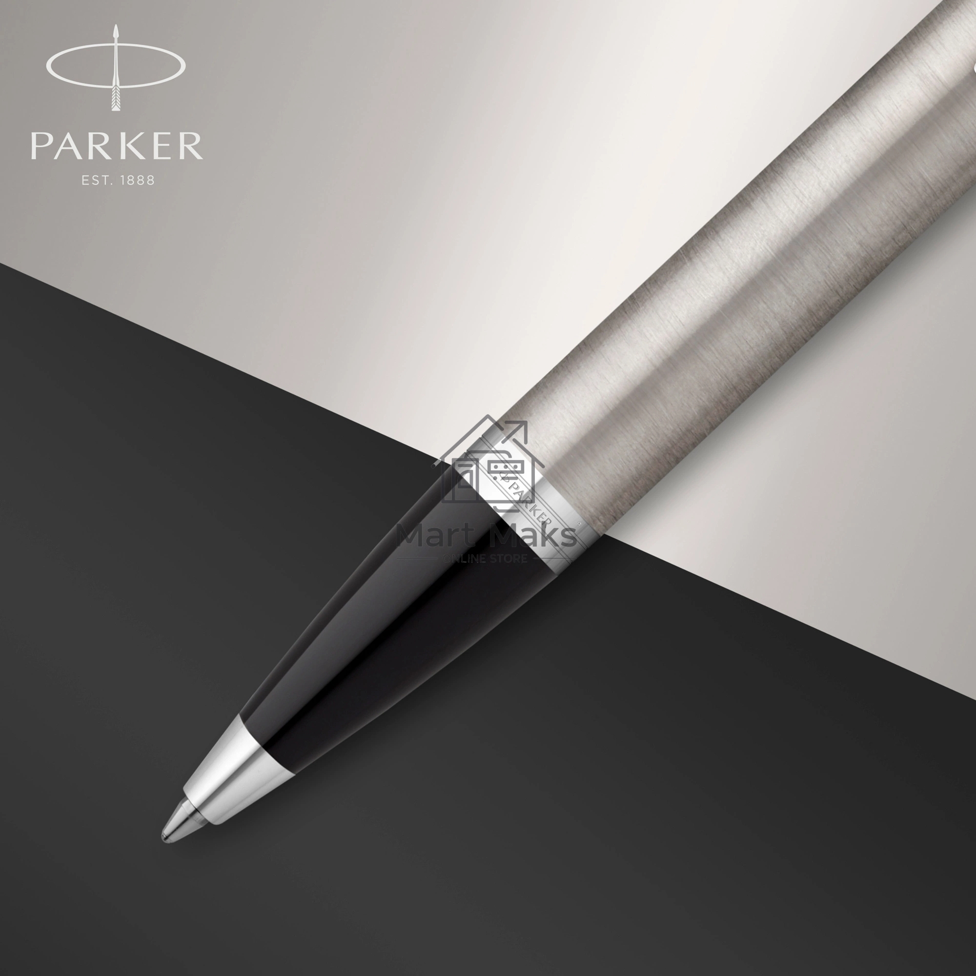 Ручка шариковая Parker IM Essential K319 (CW2143631) Brushed Metal CT M, синие чернила, подарочная коробка