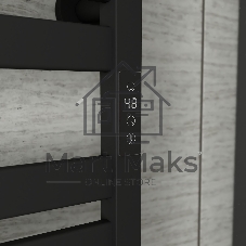 Полотенцесушитель дизайнерский электрический BAU Elite Black 53х52, подключение справа, черный матов
