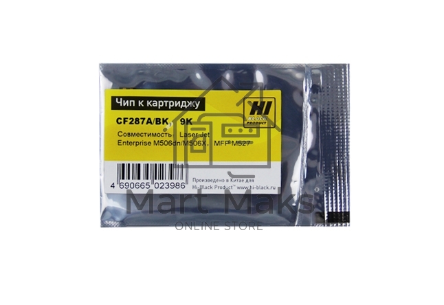 Чип Hi-Black к картриджу HP LJ Enterprise M506/M527/M501 (CF287A) OEM SIZE, Bk, 9K