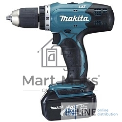 Дрель-шуруповерт Makita DDF453RFE, Аккумуляторная, 18В, 2 АКБ, Кейс