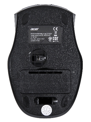 Мышь беспроводная Acer OMR030 черный, 1600 dpi, радиоканал, USB, кнопки - 4