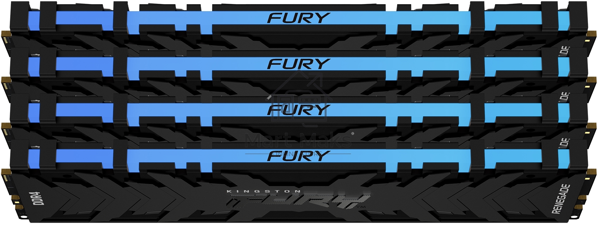 Оперативная память Kingston Fury Renegade, DDR4, 16GB (2x8GB), 3600MHz, CL16, DIMM, с радиаторами, RGB, черный