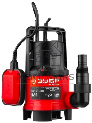 Насос ЗУБР НПГ-М1-400 мастер м1 погружной дренажный для грязной воды d частиц до 35мм 400Вт 125л/м