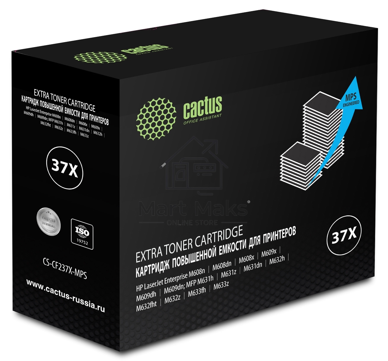 Картридж лазерный Cactus CS-CF237X-MPS черный (50000 стр.) для HP LJ M608n/M608dn/M609x/M631h/M631z/M632h
