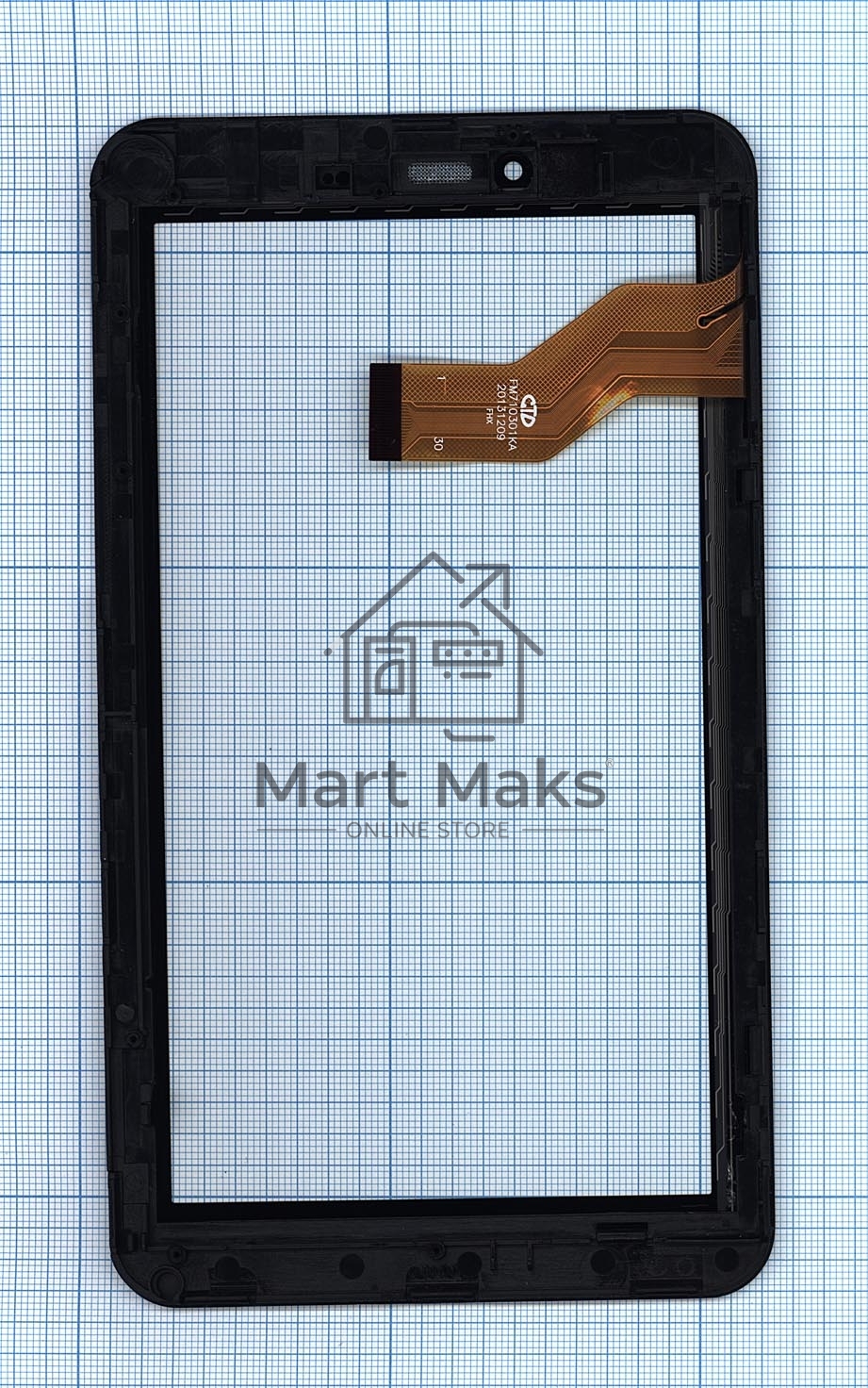 Сенсорное стекло (тачскрин) для Irbis TX70. черное с рамкой