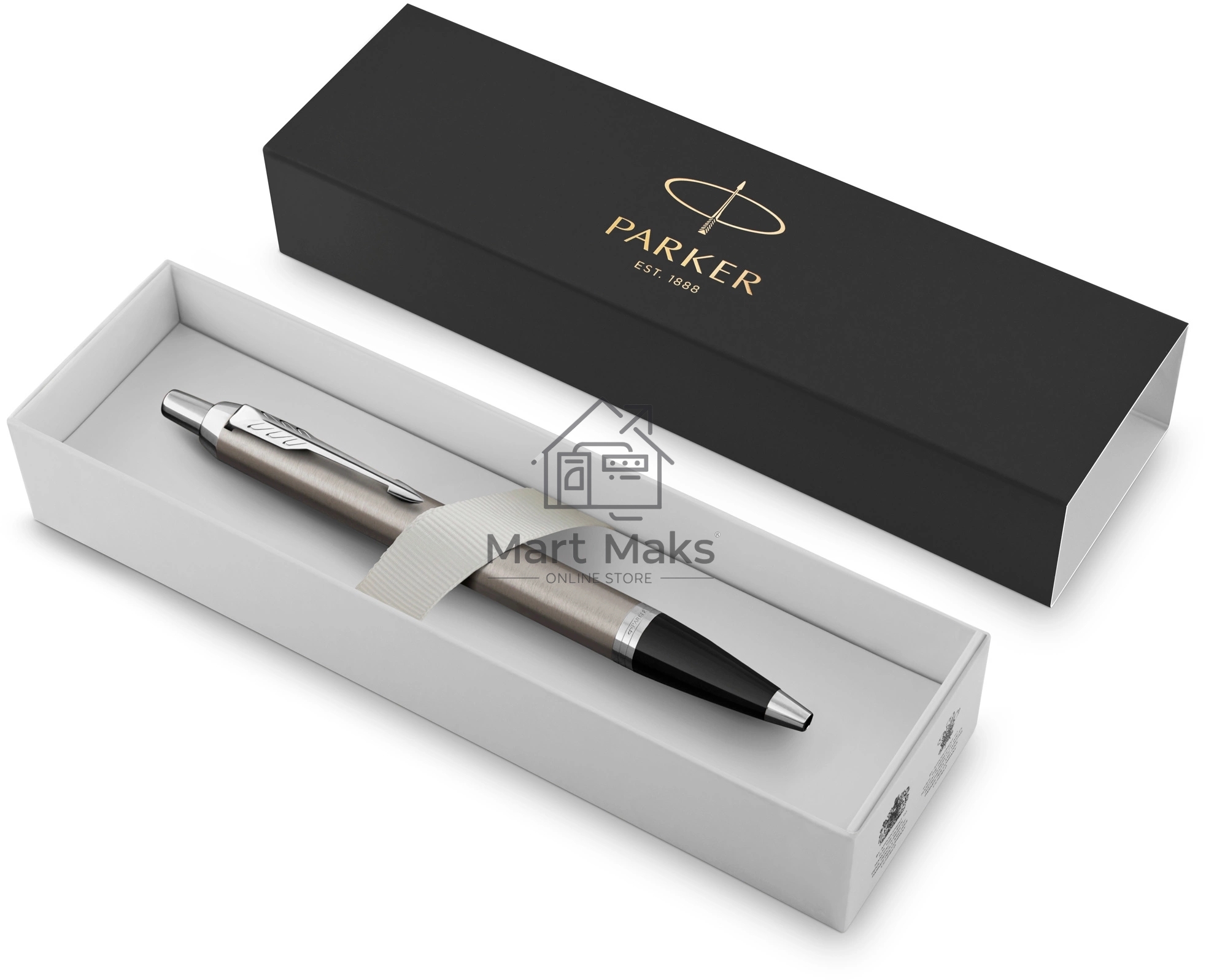 Ручка шариковая Parker IM Essential K319 (CW2143631) Brushed Metal CT M, синие чернила, подарочная коробка