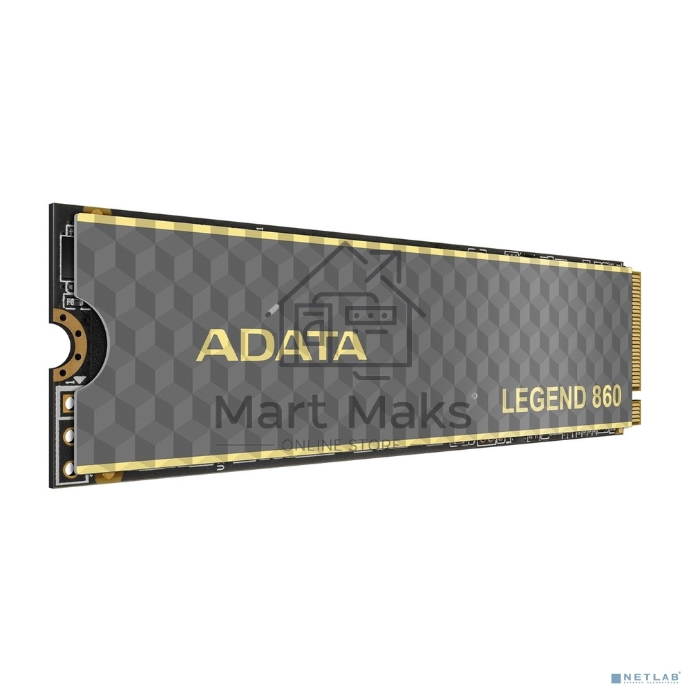 Накопитель SSD ADATA LEGEND 860, 2Tb, PCIe 4.0 x4, M.2 2280, NVMe, R/W 6000/5000, с радиатором