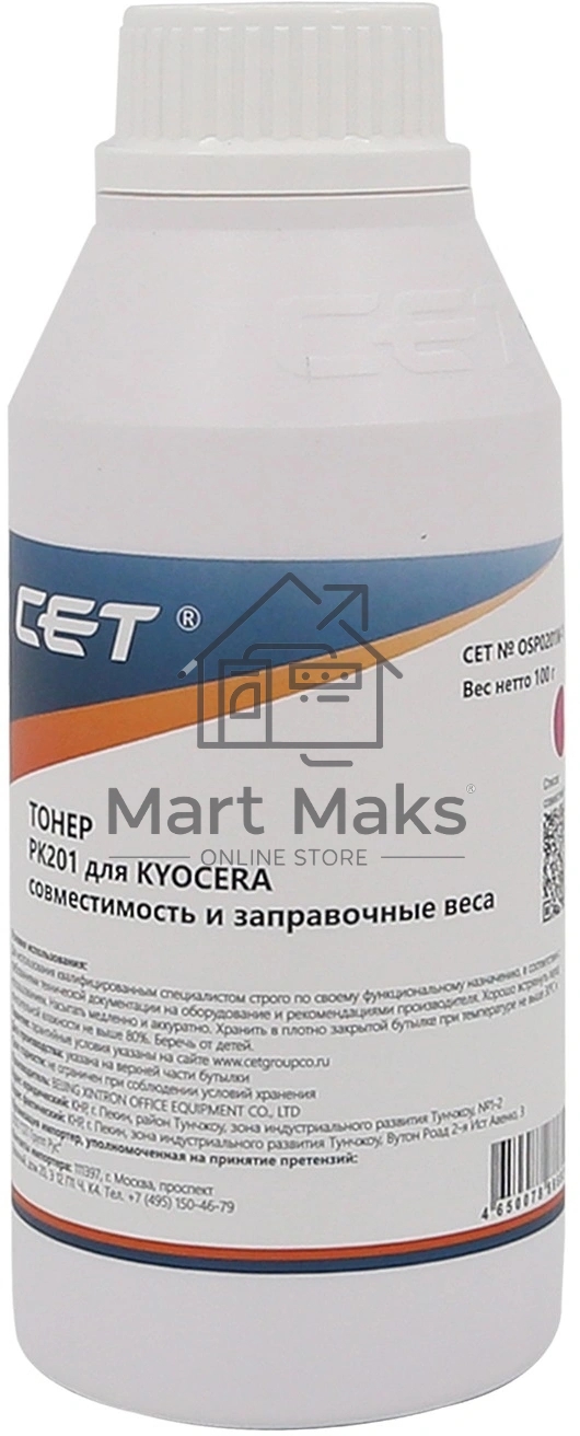 Тонер CET PK201 OSP0201M-100 пурпурный бутылка 100гр. для принтера Kyocera ECOSYS P6030cdn/M6026cdn