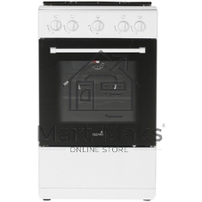 Плита газовая Cezaris ПГ 2150-02 белый, конфорок 4 шт, духовка 43 л, 51 см x 85 см x 55 см