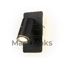 Настенный светильник с выключателем Ambrella light FW2466 BK черный GU10 max 12W+LED 4200K 9W 185*105*150