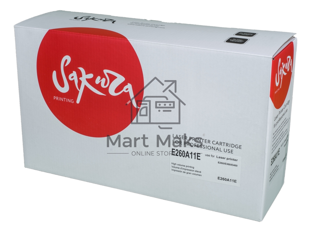Картридж Sakura E260A11E для Lexmark E460dn, E460dw, E360dn, E360d, E260d, E260, E462dtn, черный, 3500 к.