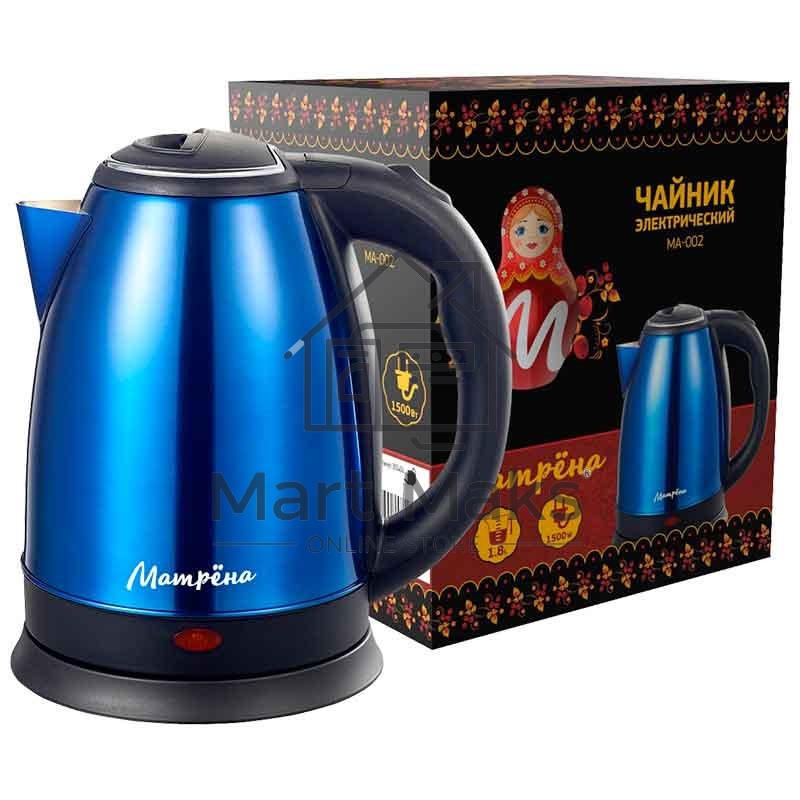 Чайник Матрена MA-002 электрический (1.8 л) стальной синий
