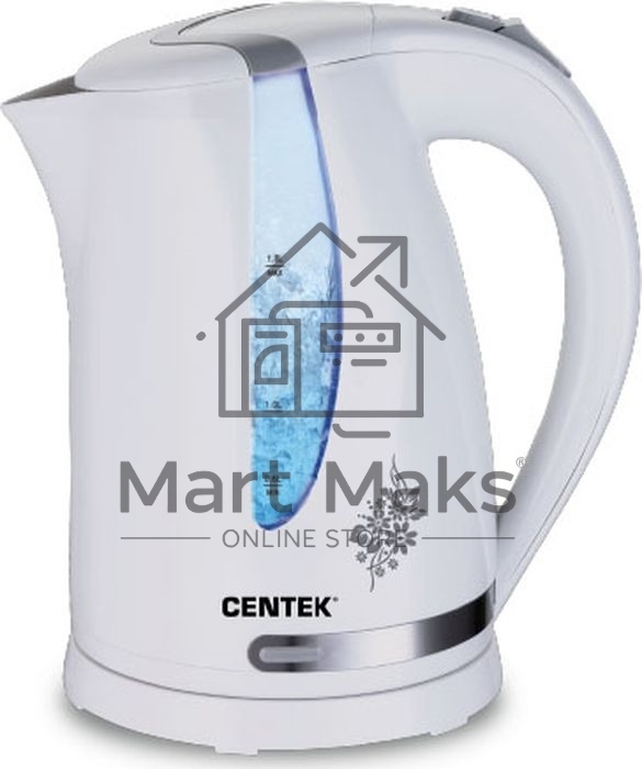 Чайник электрический Centek CT-0040 белый 1.8л, 2200Вт, открывание кнопкой, внутренняя подсветка