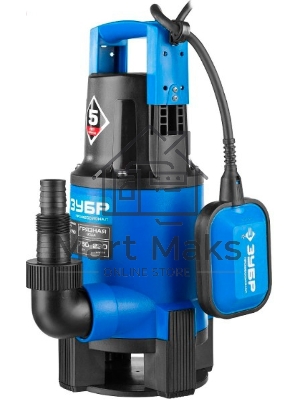 Насос ЗУБР НПГ-Т3-750 профессионал т3 погружной дренажный для грязной воды d частиц до 35мм 750Вт
