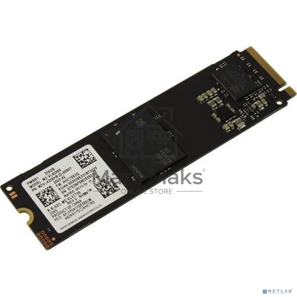 Накопитель SSD Samsung PM9B1, 256GB, PCIe 4.0 x4, M.2 2280, NVMe, R/W 3300/1250