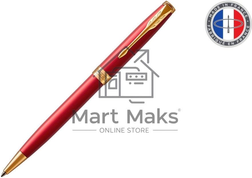 Ручка шариковая Parker Sonnet Core K539 (CW1931476) LaqRed GT M, черные чернила, подарочная коробка