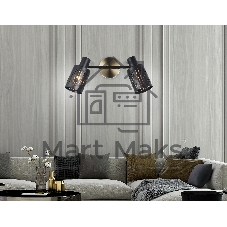 Светильник Ambrella light TR8668/2 BK/SB чёрный/бронза E14/2 max 60W 360*100*190