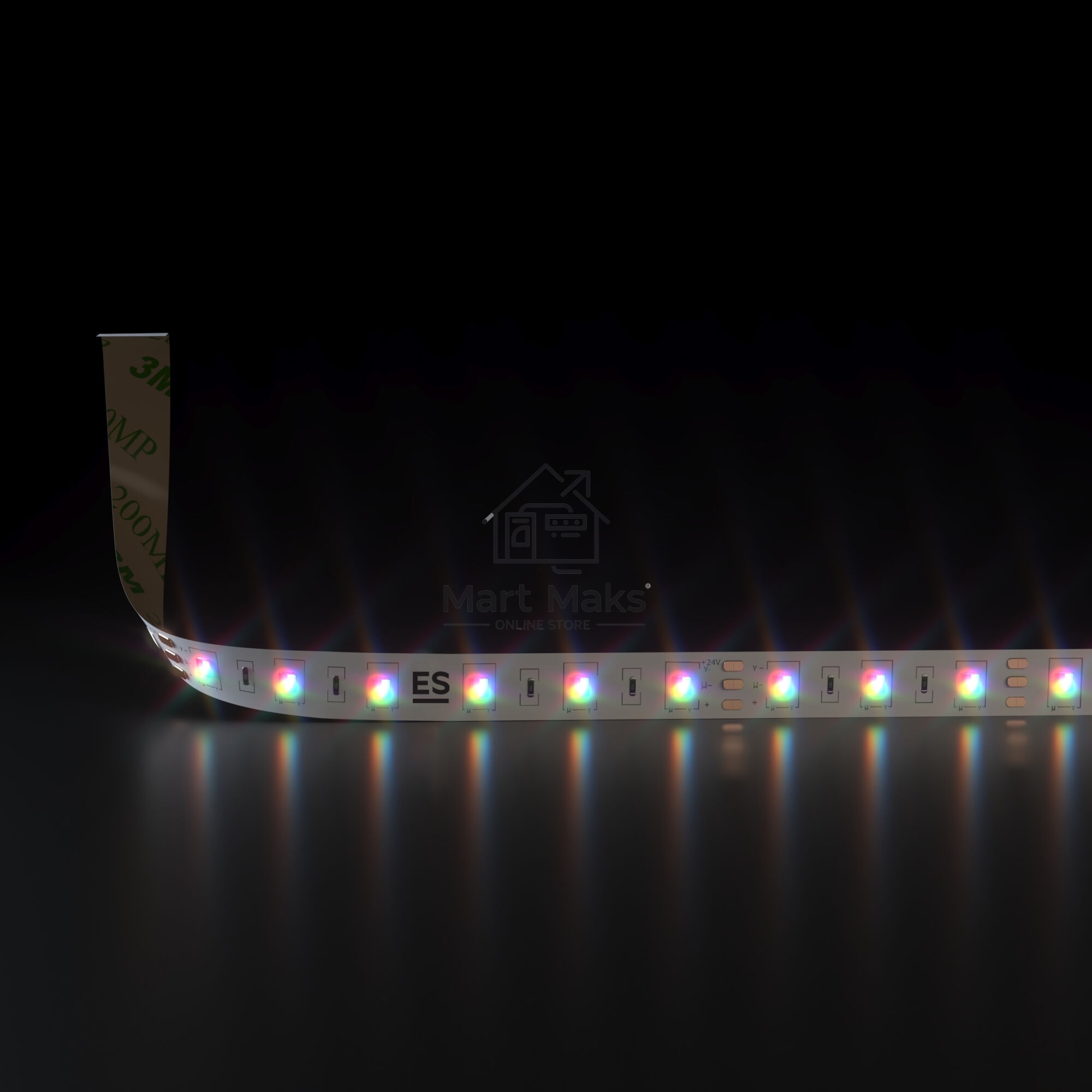 Лента светодиодная 60Led 14,4W IP20 RGB 6500K холодный белый (5050+5050 24V 60Led 14,4W IP20 RGBW)