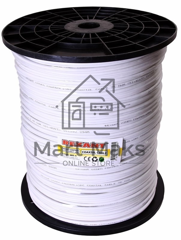 Кабель ККСВ-В+2х0,5 мм (бухта 305 м) белый Rexant