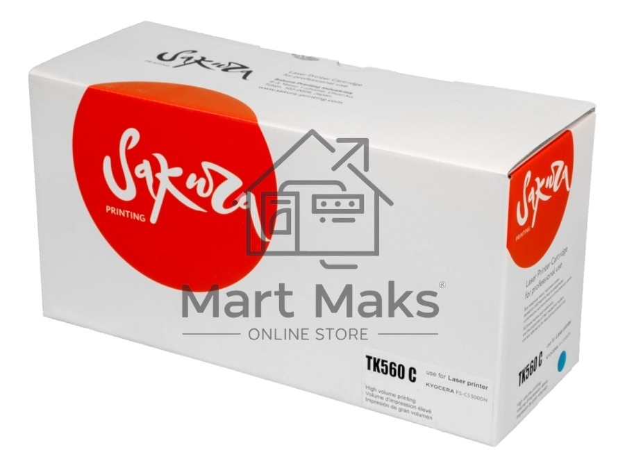 Картридж Sakura TK560C для Kyocera Mita FS-C5300DN/FS-C5350DN, ECOSYS 6030cdn, голубой, 10 000 к.