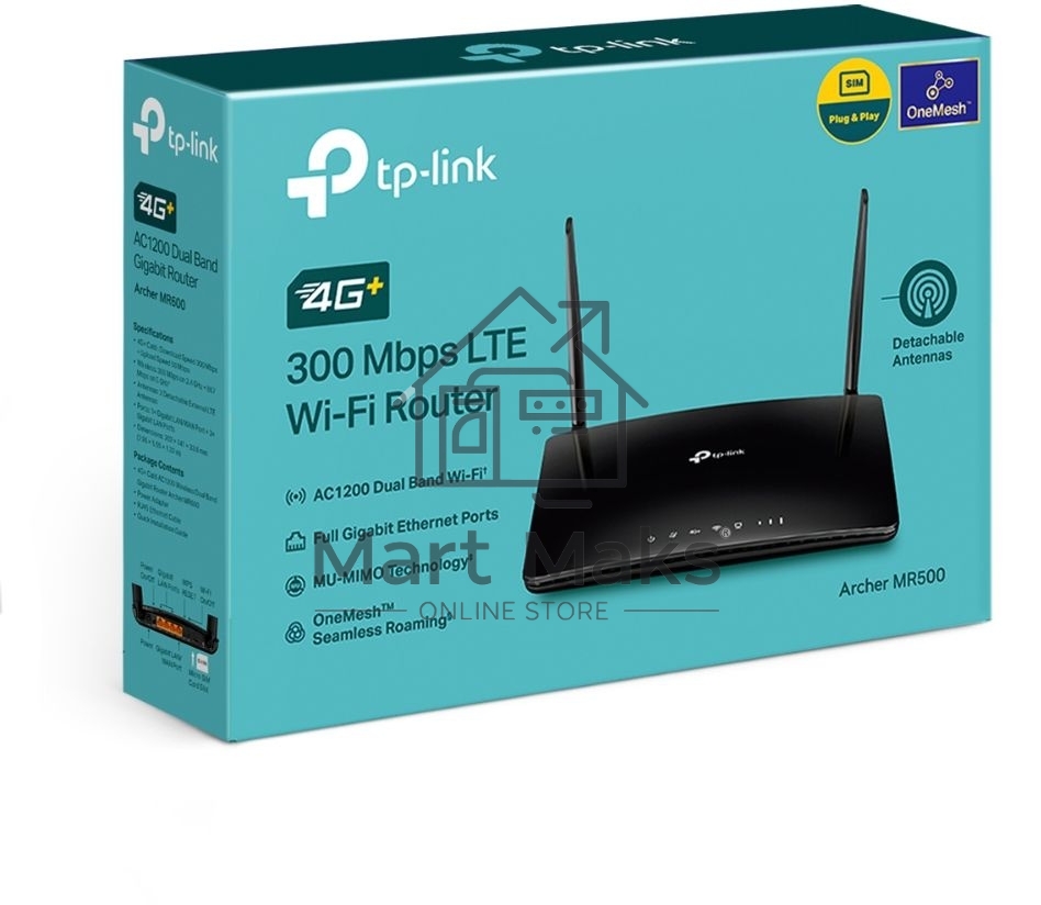 Двухдиапазонный гигабитный Wi-Fi роутер TP-Link Archer MR500 AC1200 с поддержкой 4G+ Cat6