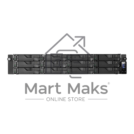 Сетевой накопитель ASUSTOR AS6512RD 12Bay/Intel Atom C3538, 2.1GHz/8GB DDR4/noHDD,LFF(HDD,SSD),/2x1GbE(LAN)/4xUSB3.2; 90IX01M0-BW3S00