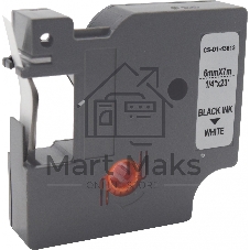 Картридж ленточный Cactus CS-D1-43613 6мм, черный шрифт, белый фон, 7м для DYMO LM 160, 210D, 280, PnP, 420P, 500 TS; Rhino Pro 6000, 5200, 4200