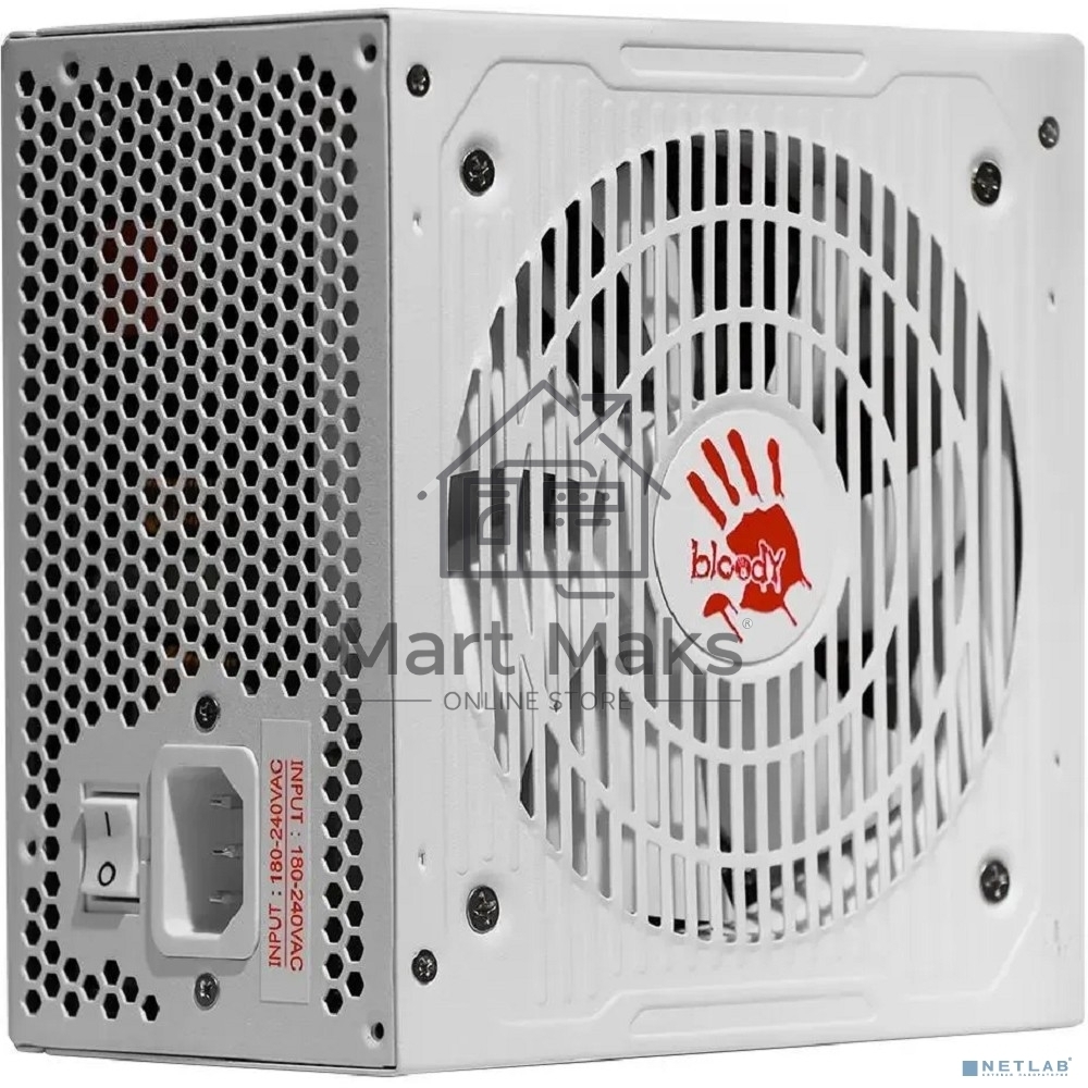 Блок питания Bloody BD-PS750G, 750Вт, 80 PLUS Gold, 120мм, белый