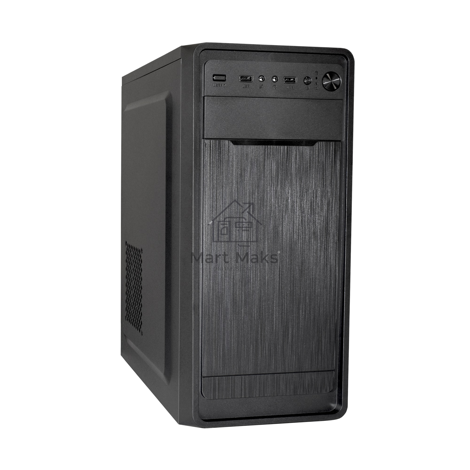 Компьютерный корпус Miditower ExeGate XP-332 Black, ATX, <XP350, Black,120mm>, 2*USB, Audio