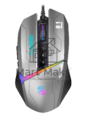 Мышь проводная A4Tech Bloody W60 Max серый/черный, 10000 dpi, USB, кнопки - 10